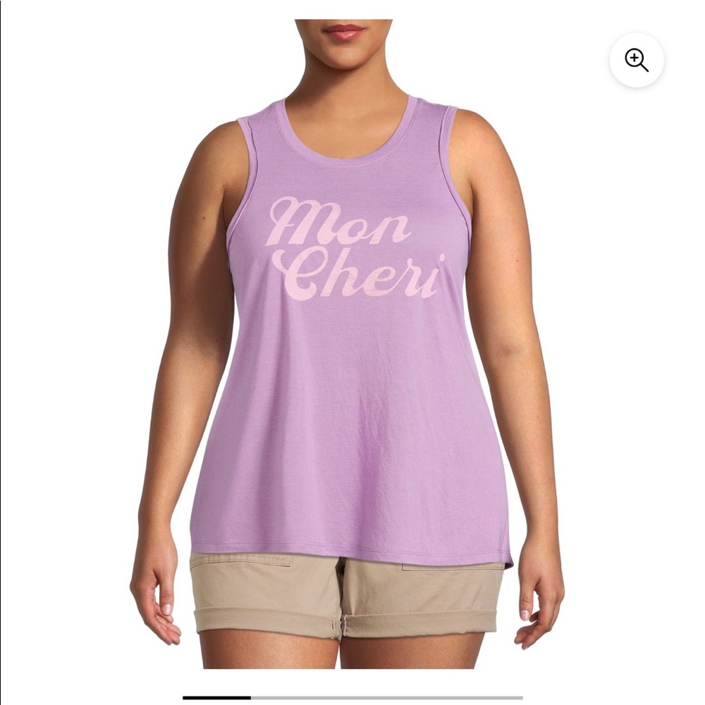NWT Terra & Sky purple woman’s knit tank with shirred back size 0X (14W)
